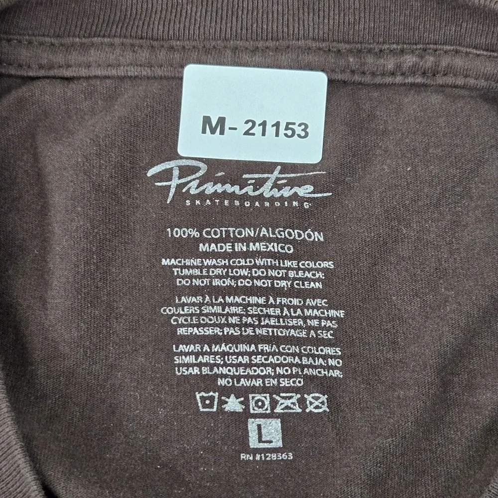 Primitive Skateboarding Men Shirt L Brown Ginza Cat Tiger Mountain Tee - Picture 2 of 8